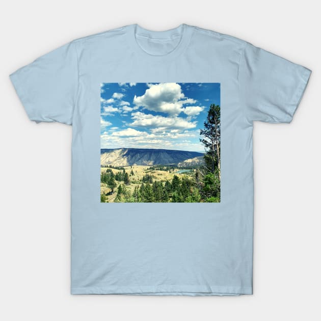 Blue Cloudy Sky with Mountains T-Shirt by EdenLiving